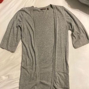 Long grey short sleeve sweater